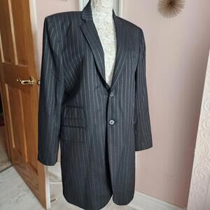 Flawless GRIFFIN Melbourne long black pinstripe metallic thread breasted MDD?